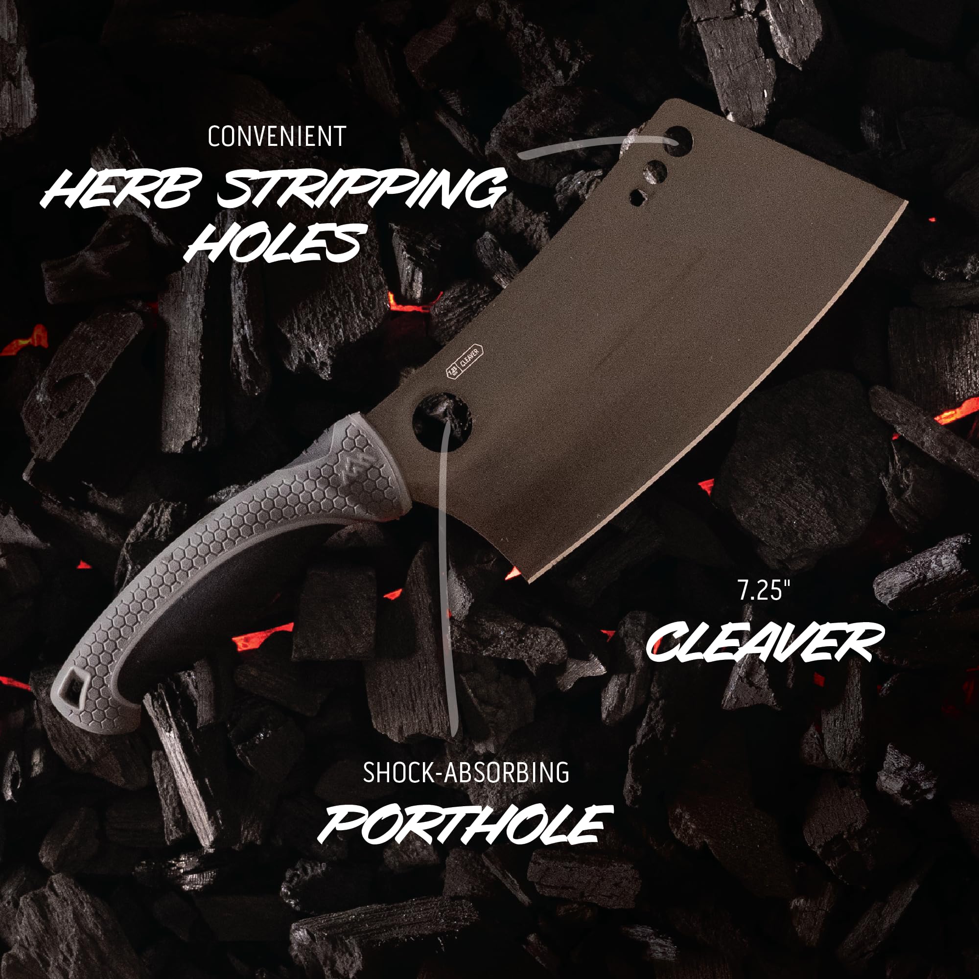 OUTDOOR EDGE ErgoMax soft-touch handle provides a non-slip grip even when wet.