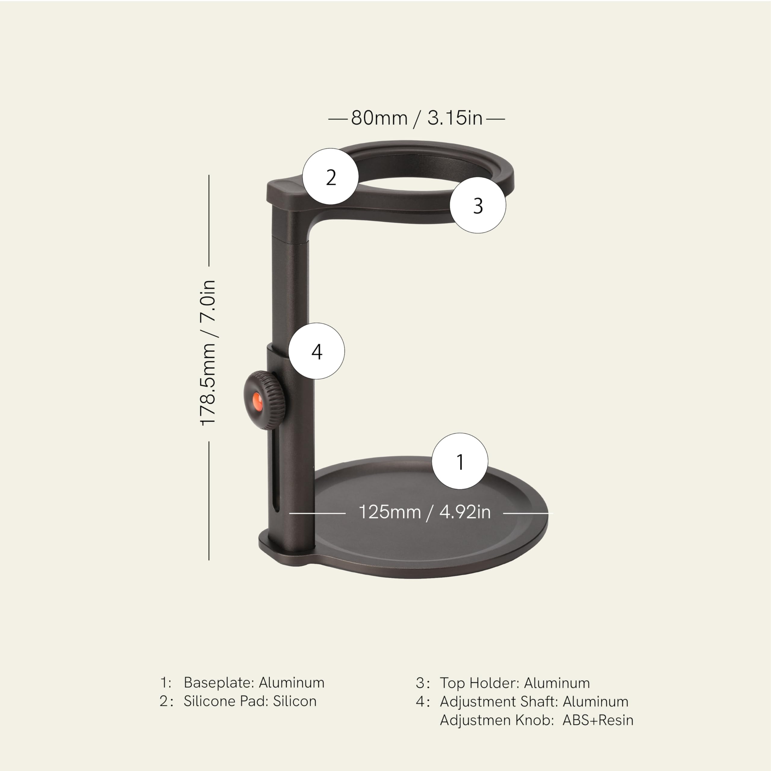 OutIn Easy assembly coffee stand ready for quick setup and disassembly.