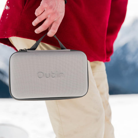 Travel-ready OutIn bag emphasizes compact dimensions and light weight.