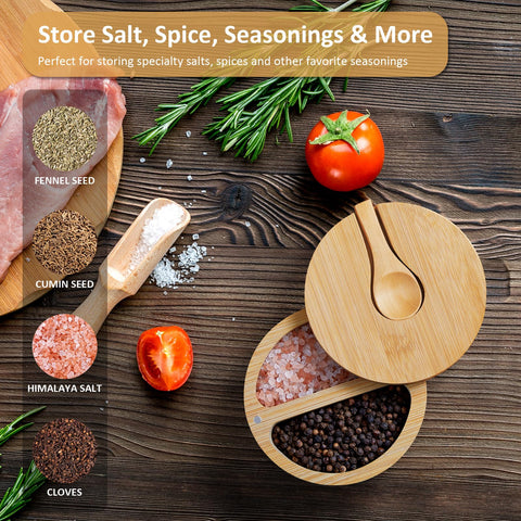 OUTNILI built-in spoon salt box for precise seasoning