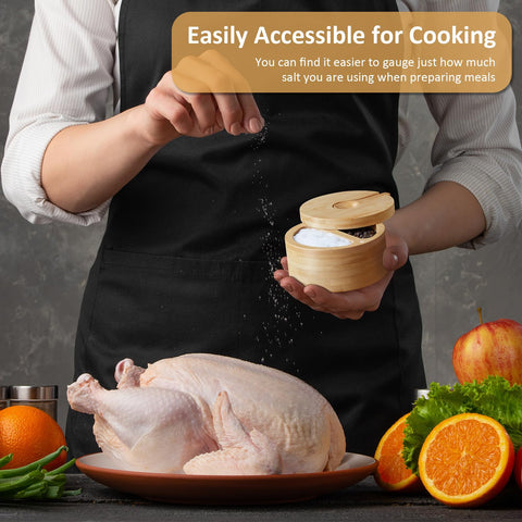 OUTNILI dual-compartment salt box organizes two salts easily