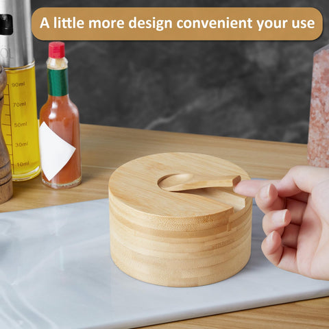 OUTNILI bamboo salt box complements modern kitchen decor