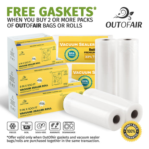 OutOfAir heavy-duty 33% thicker bags reduce puncture risk.