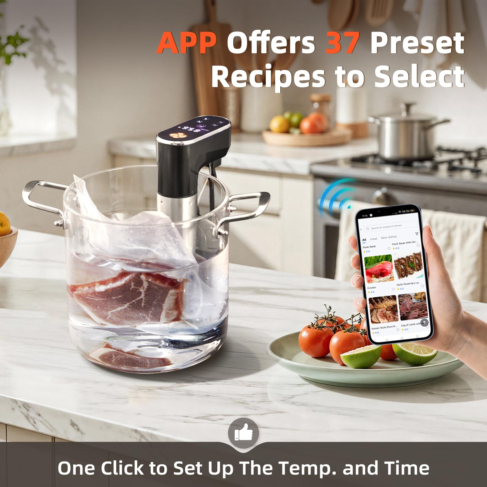 Outohome precision temperature and timer for consistent kitchen results