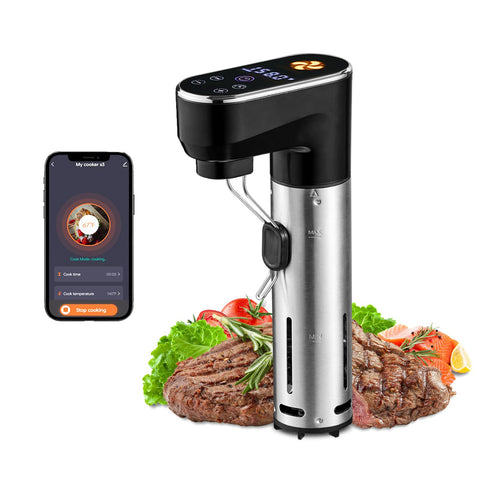 Outohome sous vide 1300W compact design for easy storage and one-handed use