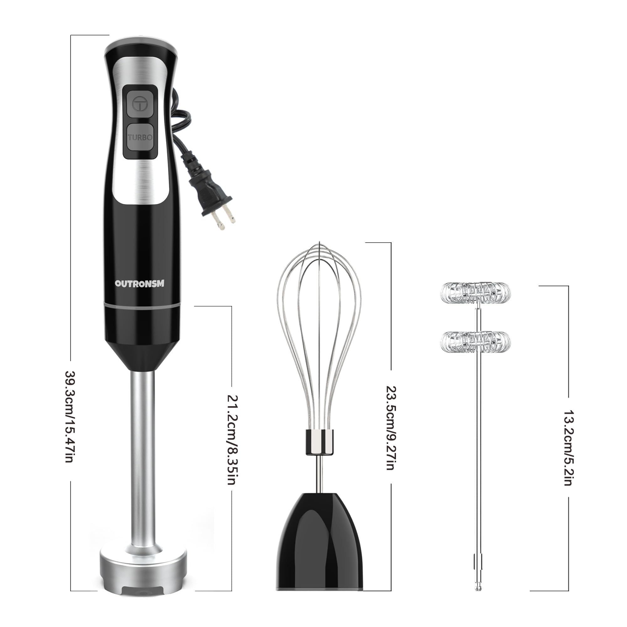 OUTRONSM 8 inch blender arm with four point blades.