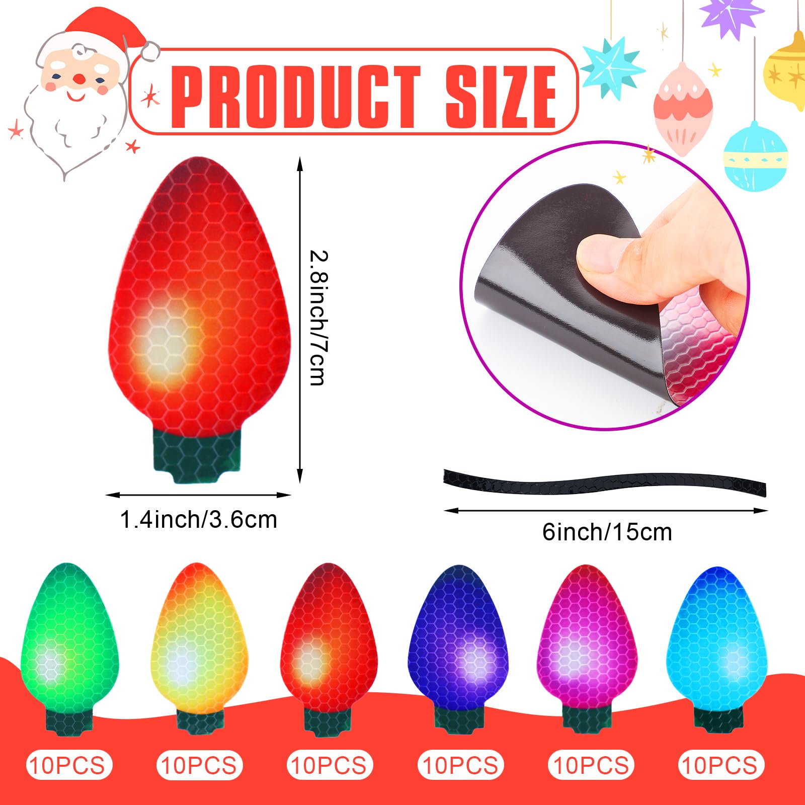 Outus 130-pcs Christmas magnets in varied colors brighten fridges and car surfaces
