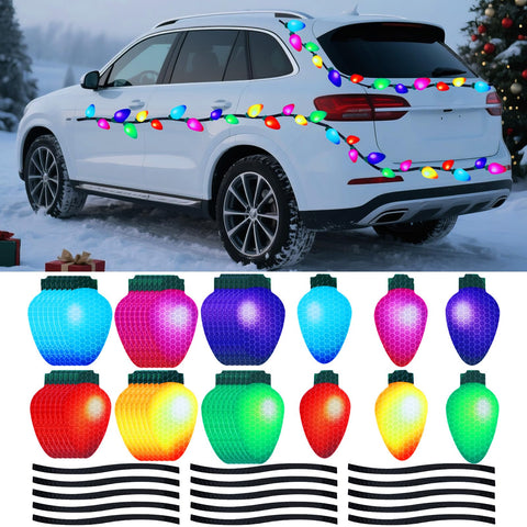 Outus Christmas car magnets with light-bulb design for festive curb appeal on vehicles