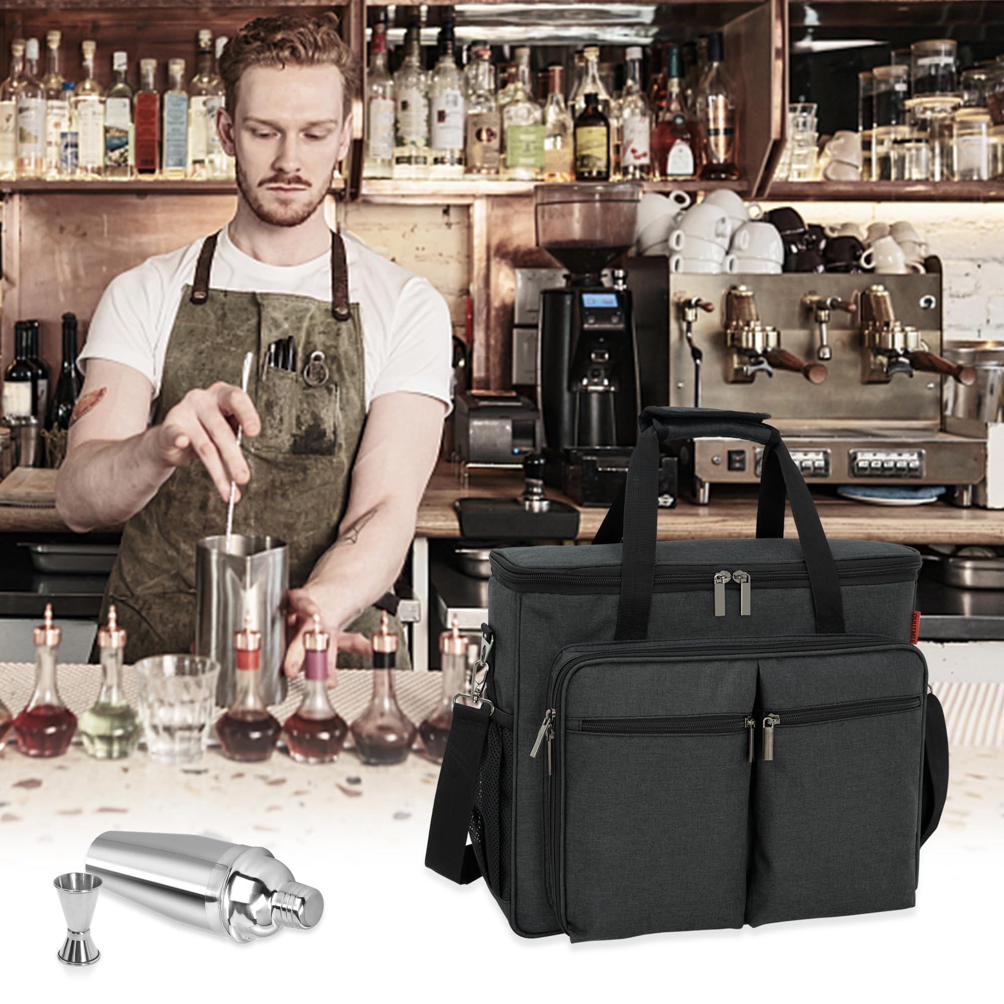 OUUTMEE Bartender Kit used at a party showing versatile transport