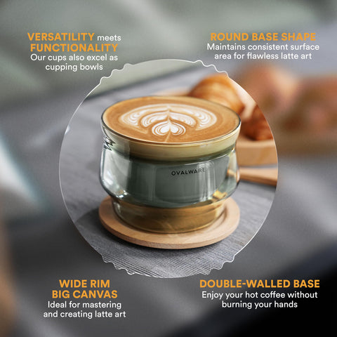 Set of two Ovalware cups ready for sharing coffee moments.