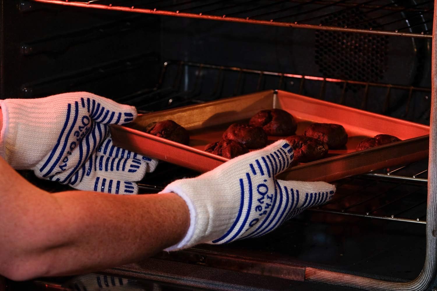 Ove Glove barbecue use safety while handling grills.