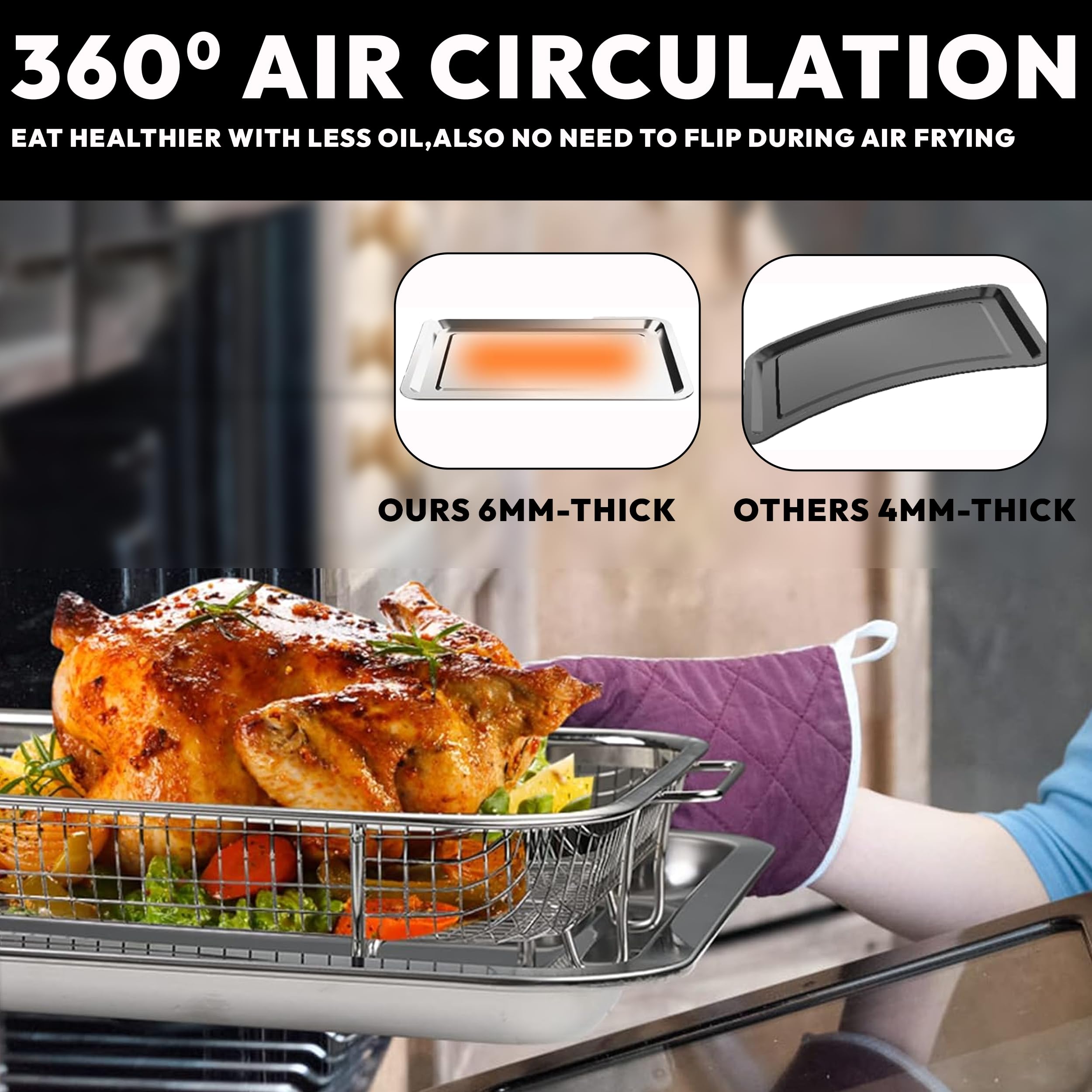 OvenCrisp included parchment papers for mess-free prep and cleanup.