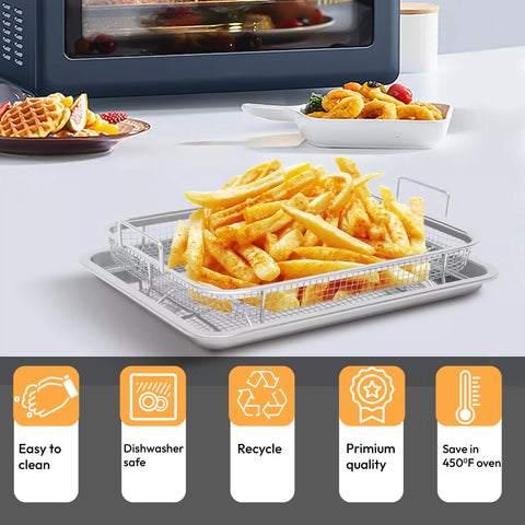 OvenCrisp setup in kitchen demonstrating large capacity for family meals.