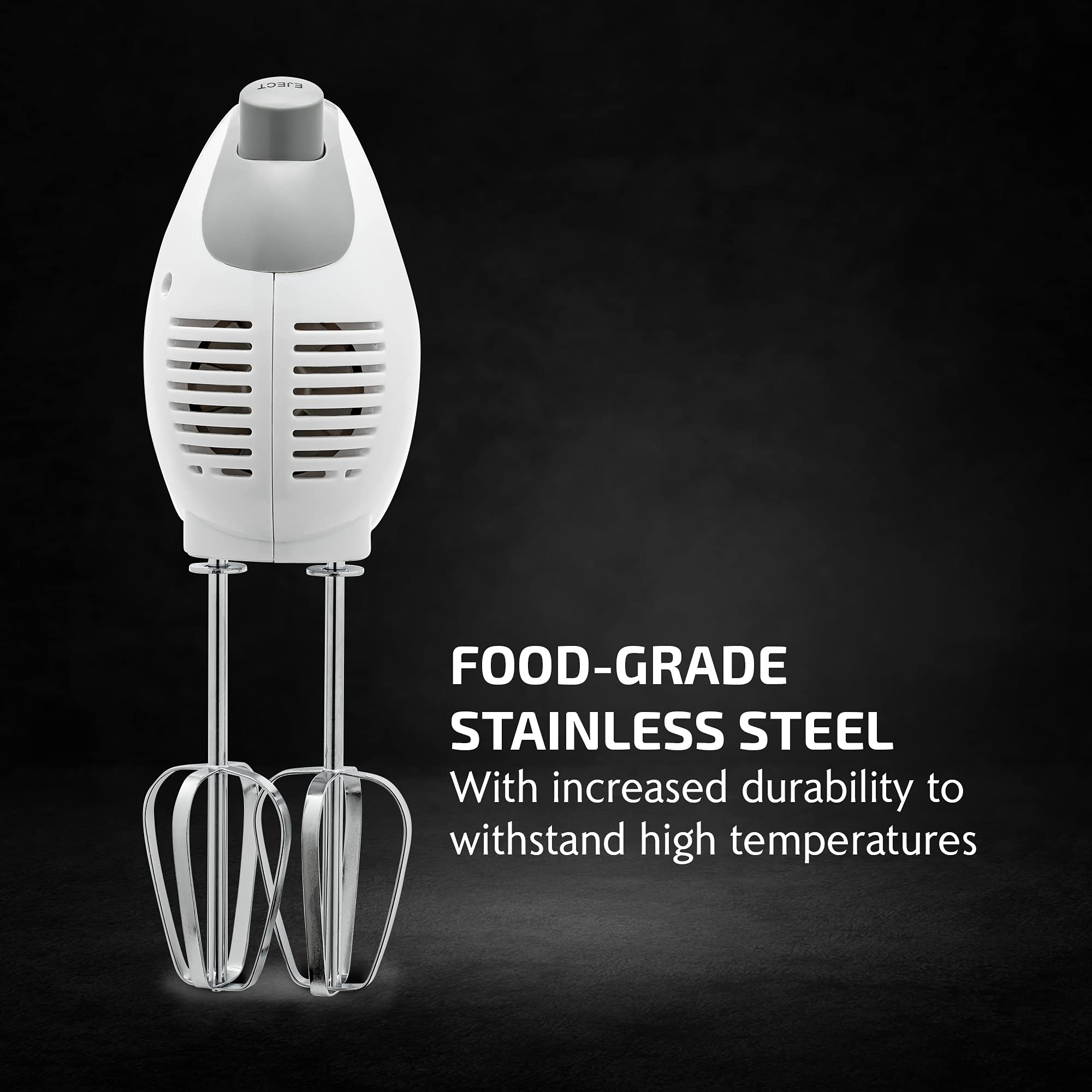 OVENTE hand mixer with stainless steel whisk for smooth batter and fluffy peaks