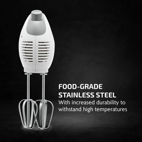 OVENTE hand mixer with stainless steel whisk for smooth batter and fluffy peaks