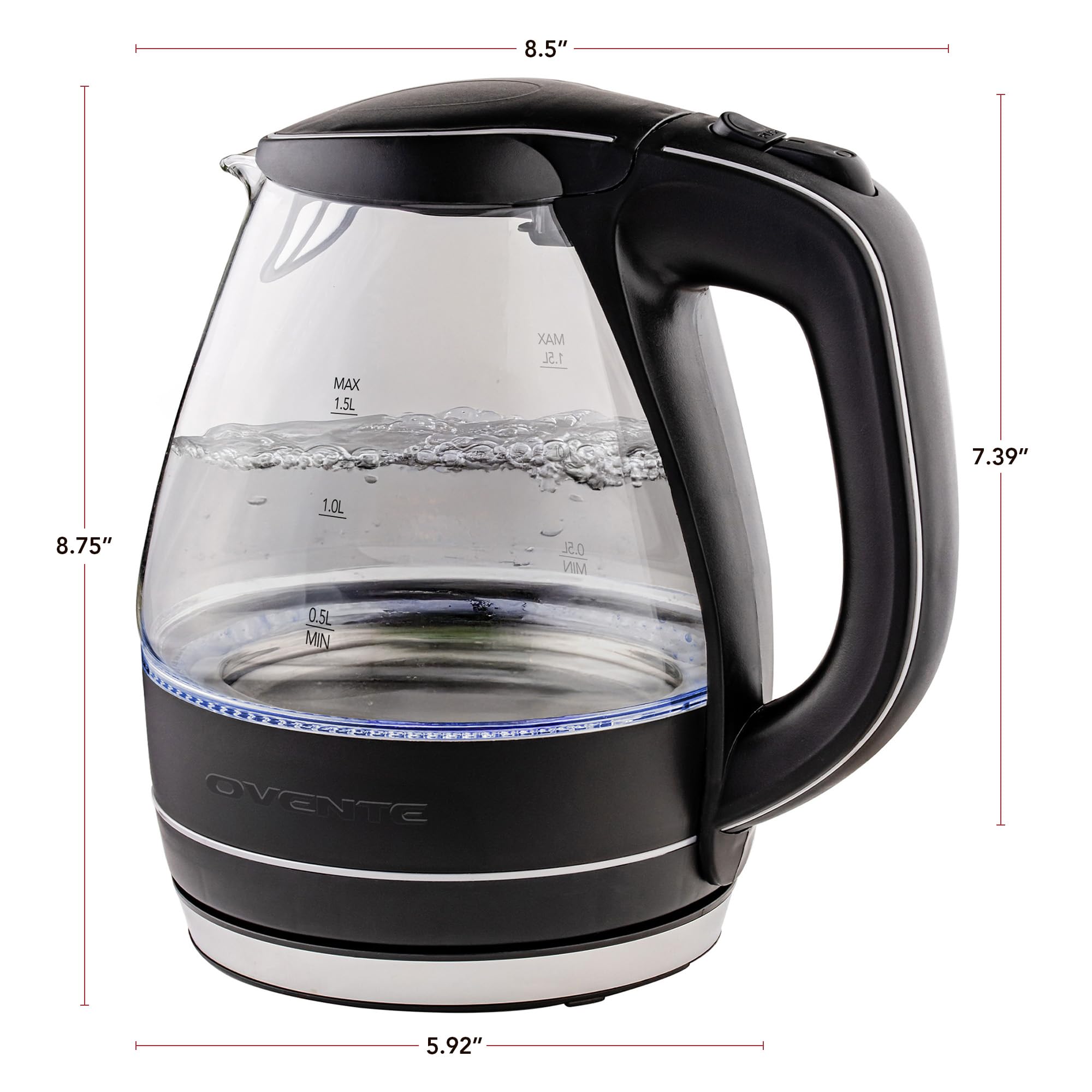 OVENTE KG83 auto shut-off and boil-dry protection for safer operation