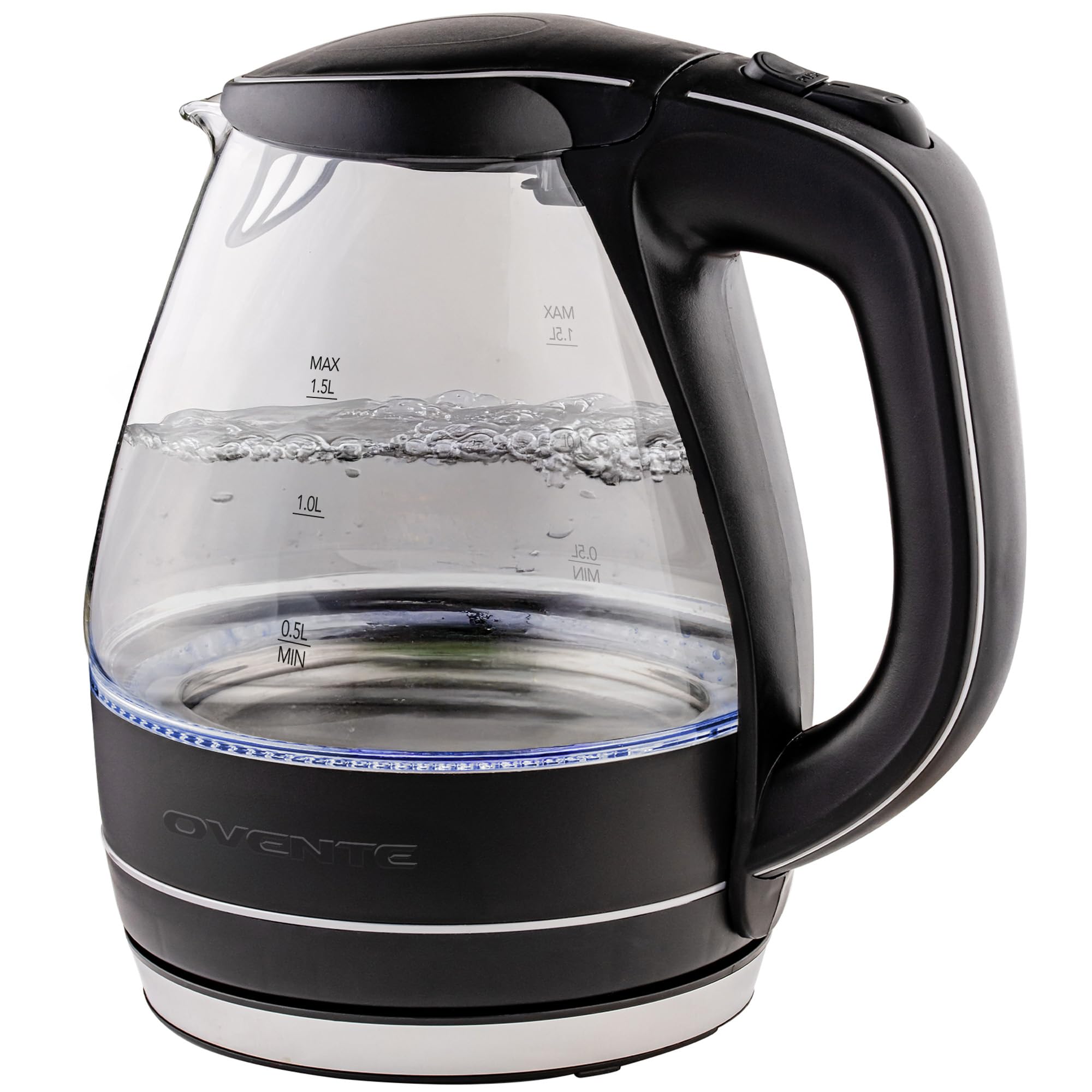 OVENTE KG83 blue LED-illuminated kettle for stylish boiling at a glance