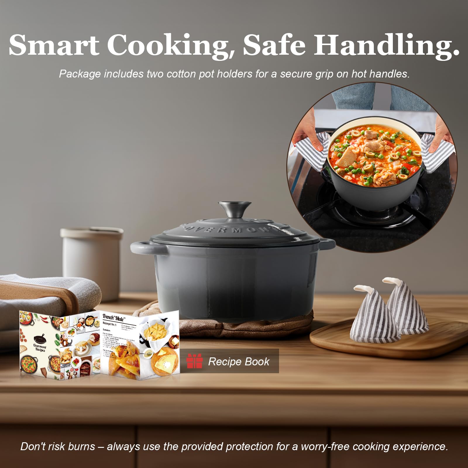 Overmont easy-clean surface simplifies cleanup after meals