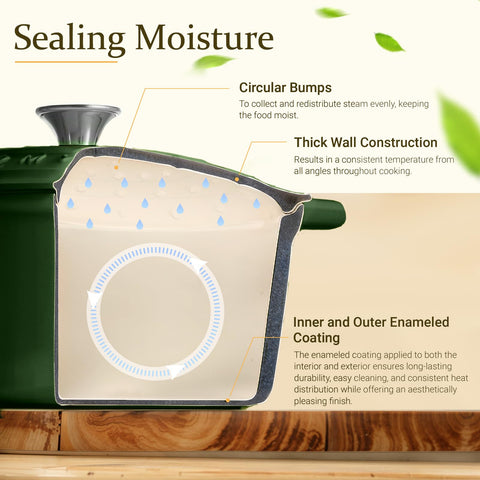 Overmont Dutch oven on a stove showing versatile cooking readiness