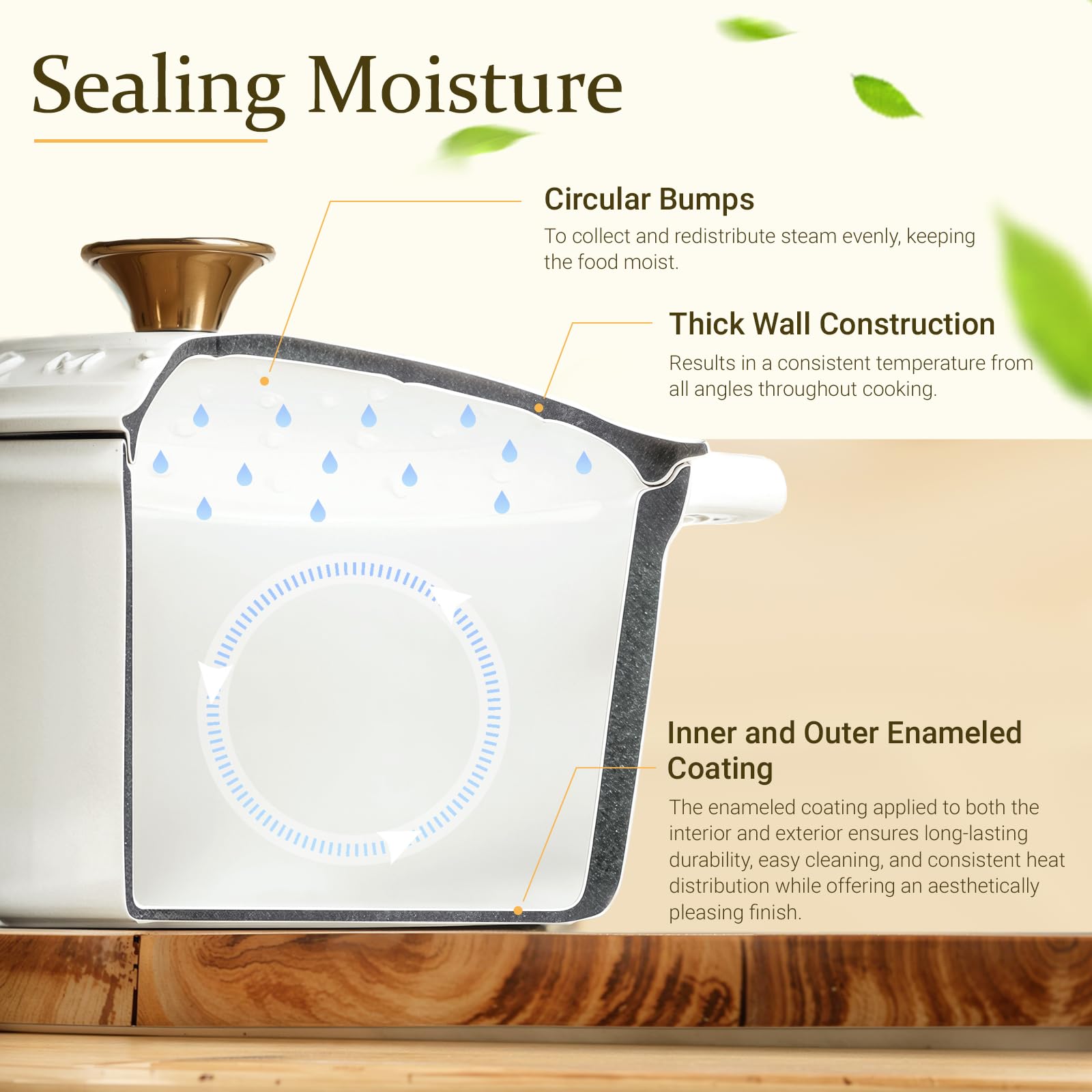 Overmont 5.5QT Dutch oven replaces multiple pans for braising, roasting, and stewing in one pot.