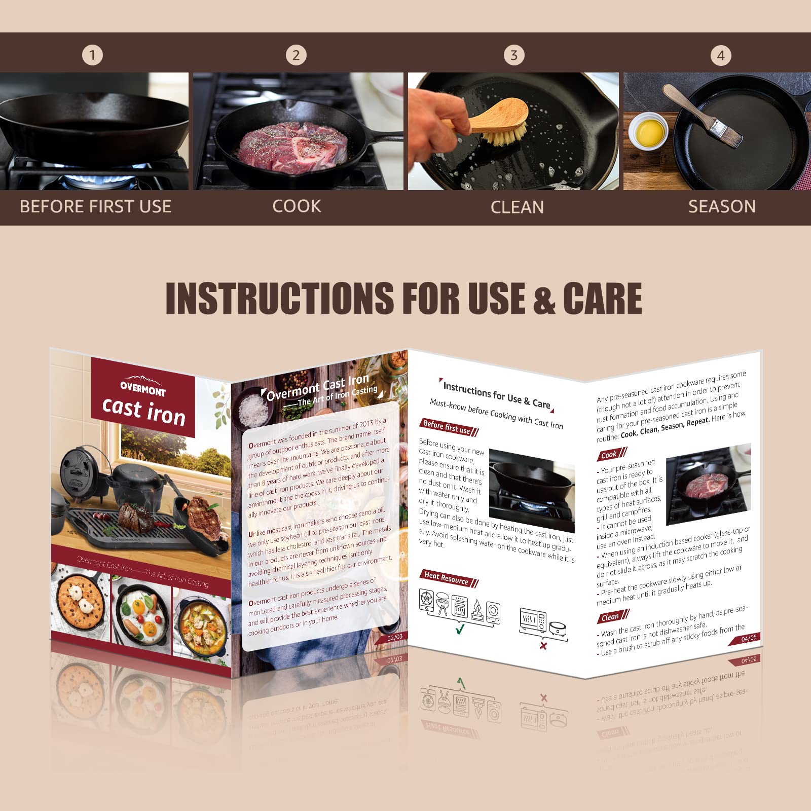 Overmont Dutch oven wide-loop handles for secure grip and safer handling.