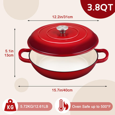 Overmont enamel surface, easy cleaning and reduced sticking.