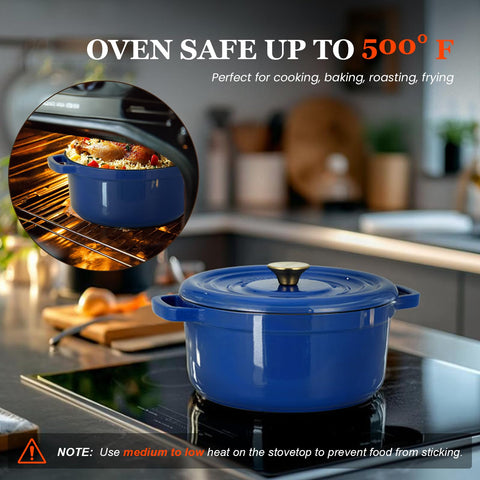 Overmont Dutch oven ready for stovetop to oven on induction