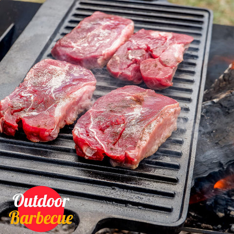 Overmont nonstick-friendly pre-seasoned surface improving browning with repeated cooking