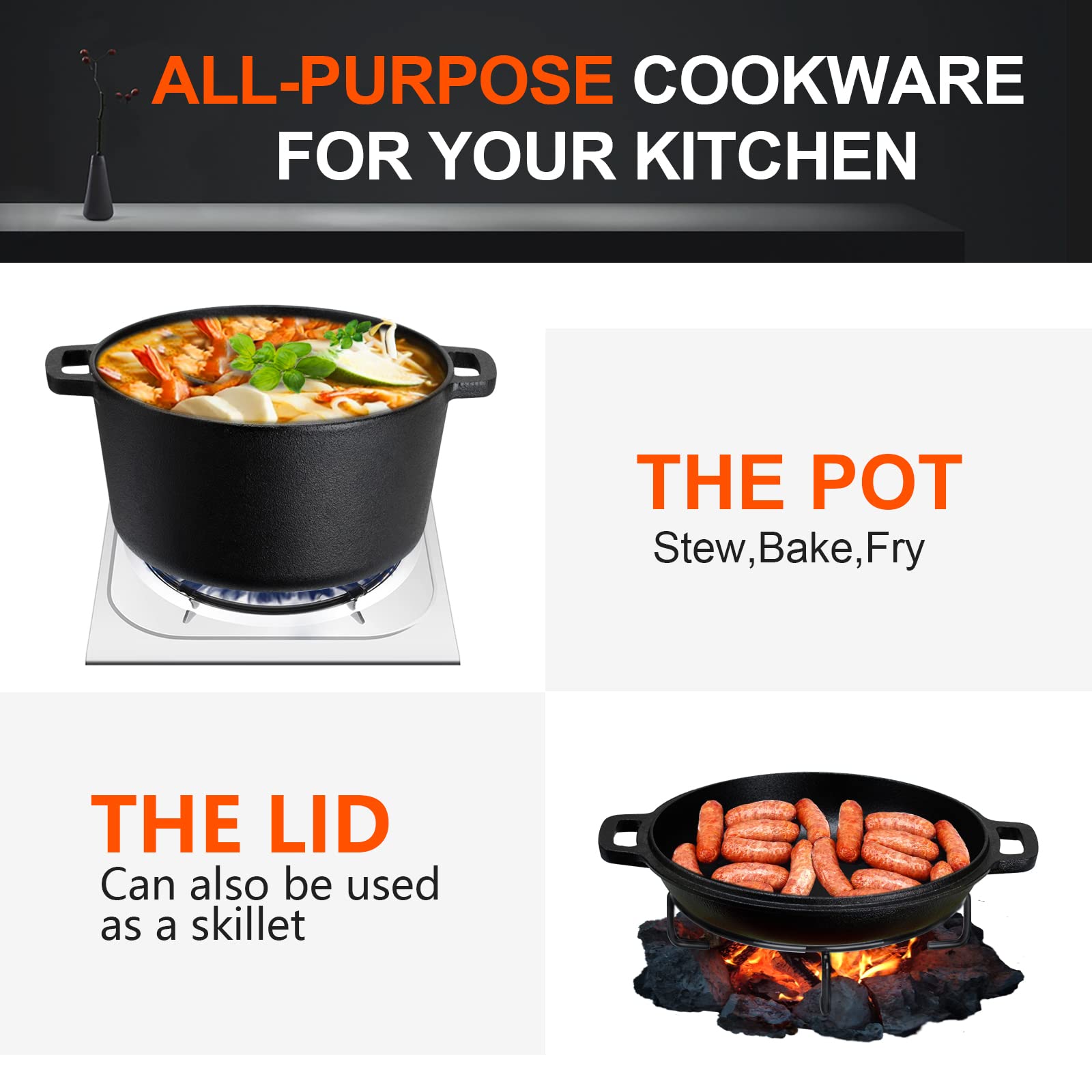 Overmont silicone handle covers protect hands while lifting hot cookware.