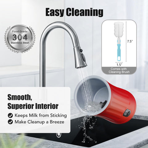 Ovetedot easy-clean non-stick red interior simplifies post-use maintenance.