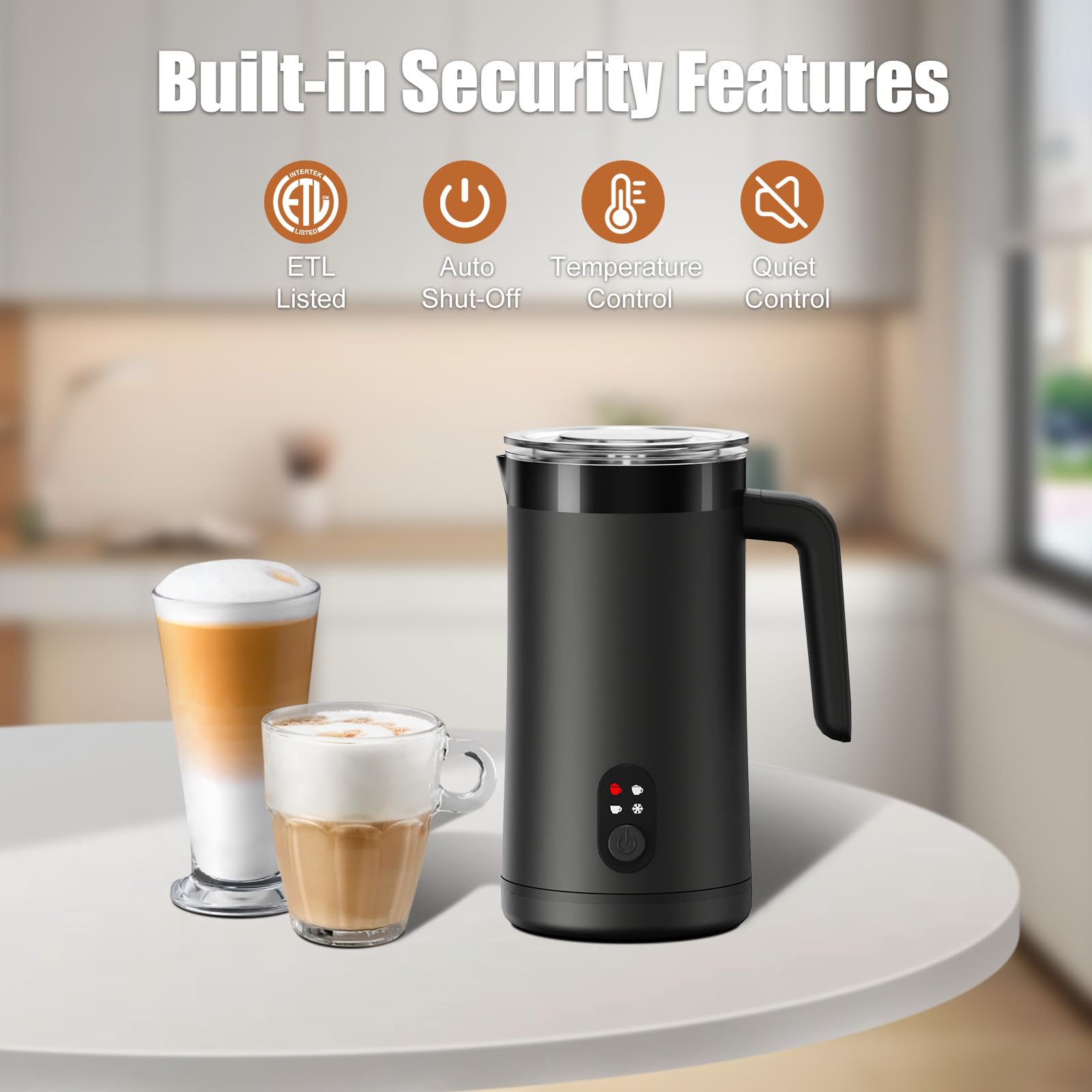 Ovetedot ETL-certified frother with auto shut-off promotes safe, worry-free use.