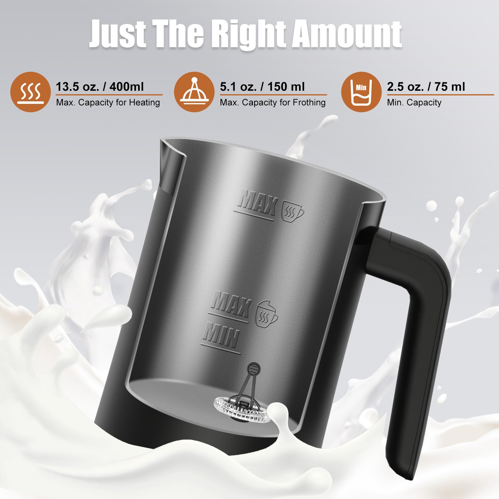 Ovetedot 4-in-1 frother with one-button control simplifies making foamy drinks.