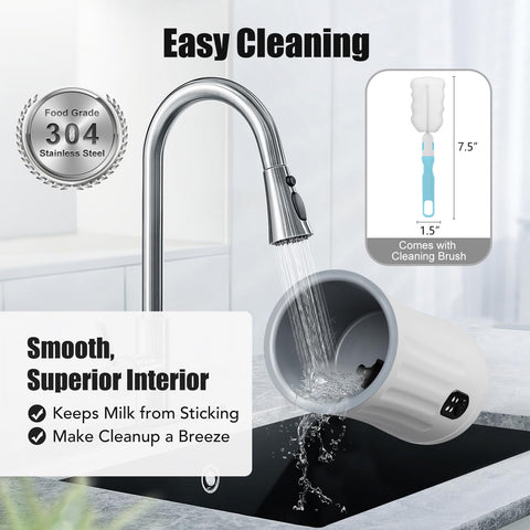 Ovetedot Milk Frother auto shut-off for safe, hands-off operation.