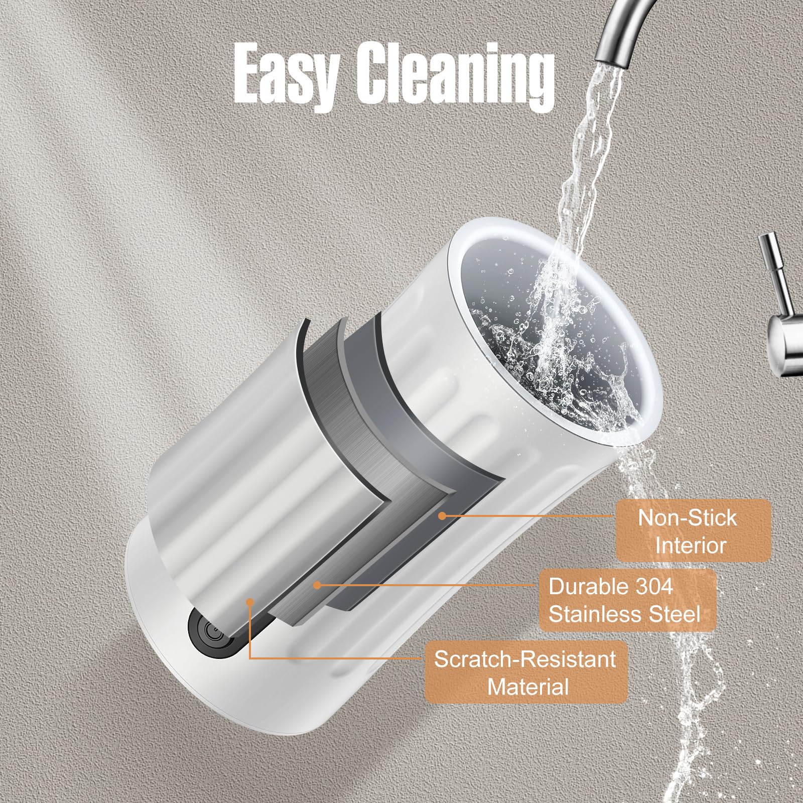 Ovetedot frother with non-stick interior for easy cleaning