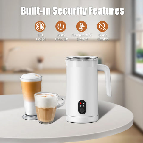 Ovetedot Milk Frother easy-clean interior with included brush.