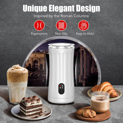 Ovetedot Milk Frother hot airy foam creates silky cappuccino foam.