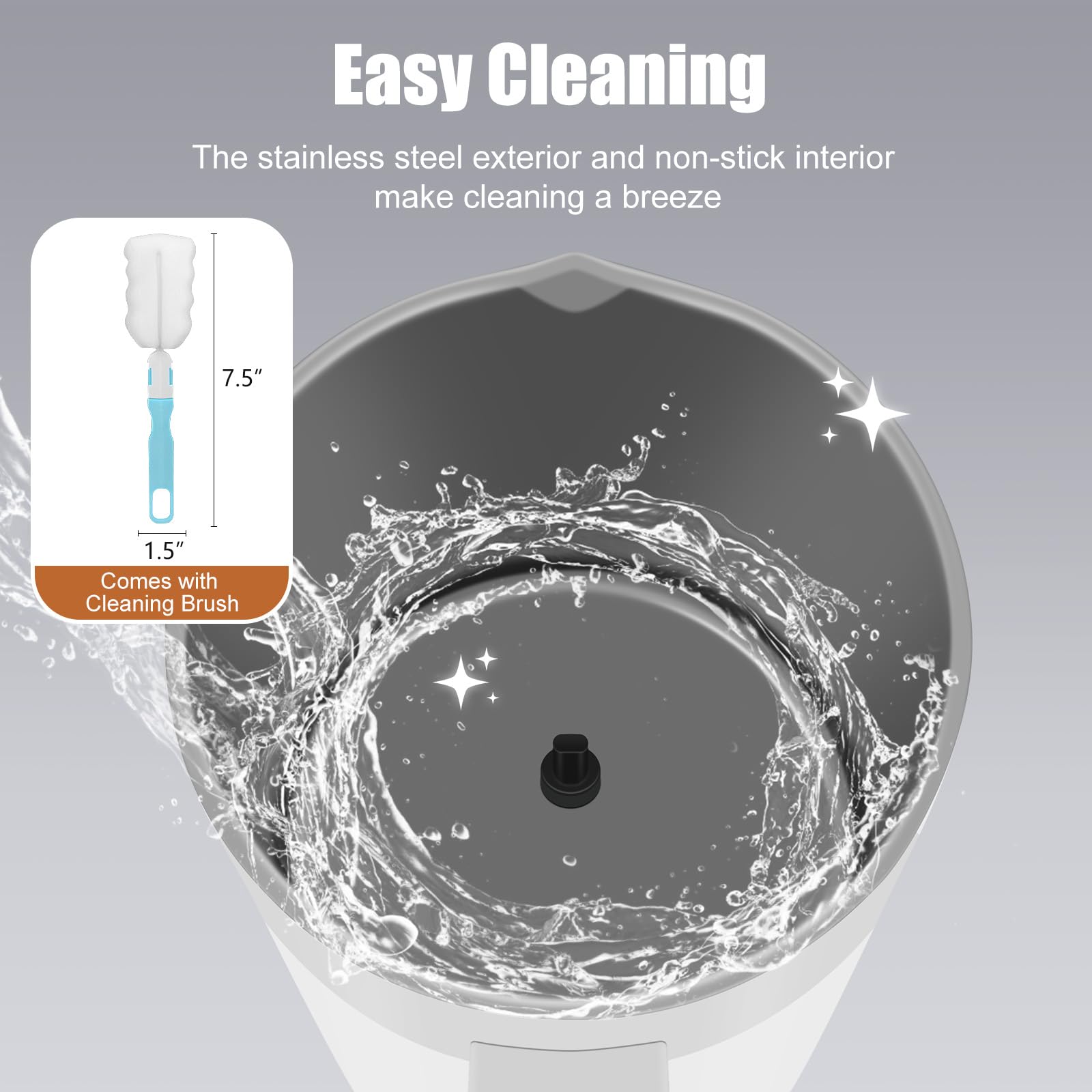 Ovetedot Milk Frother quiet operation for peaceful mornings.