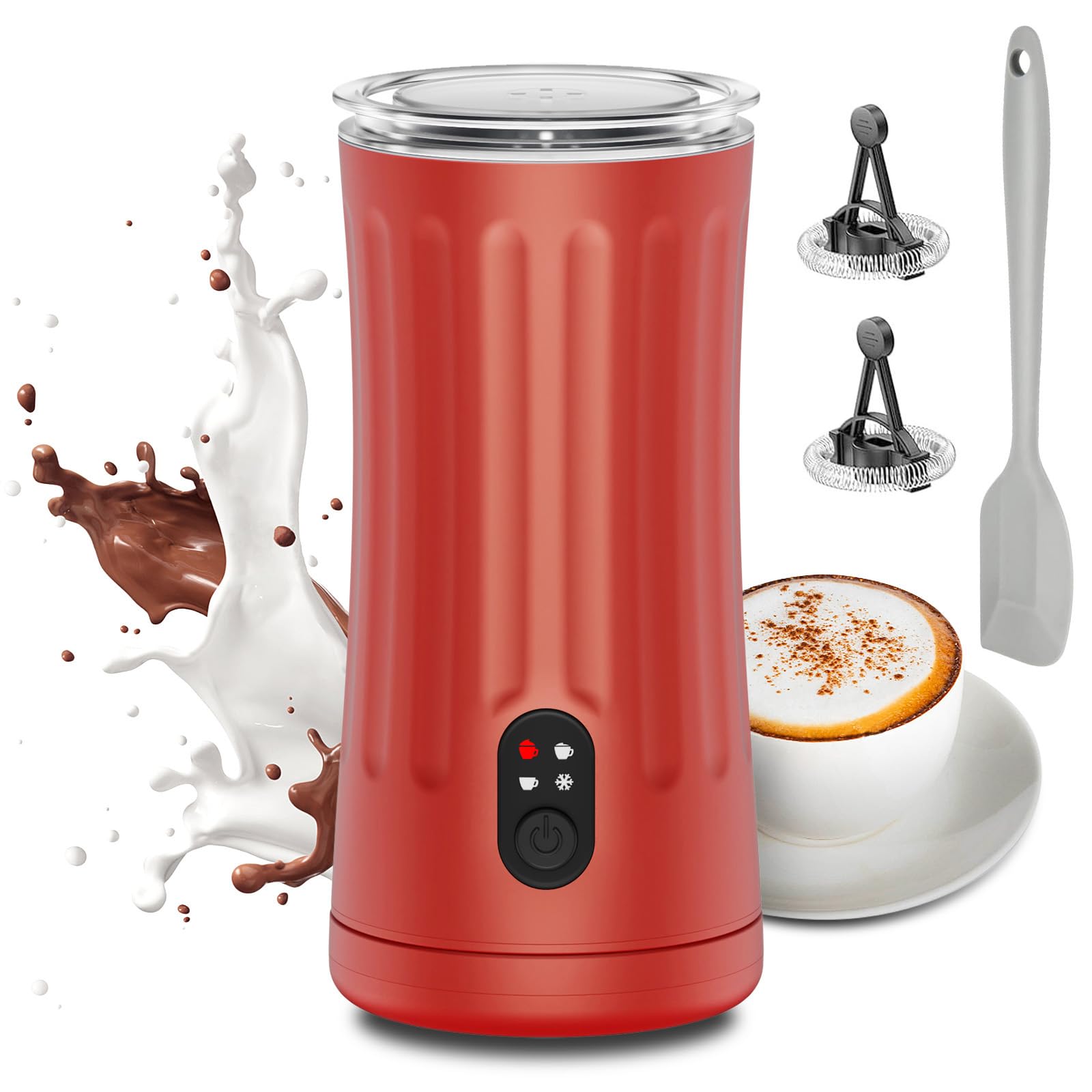 Ovetedot Milk Frother with Roman-column design provides ergonomic grip for easy foaming.