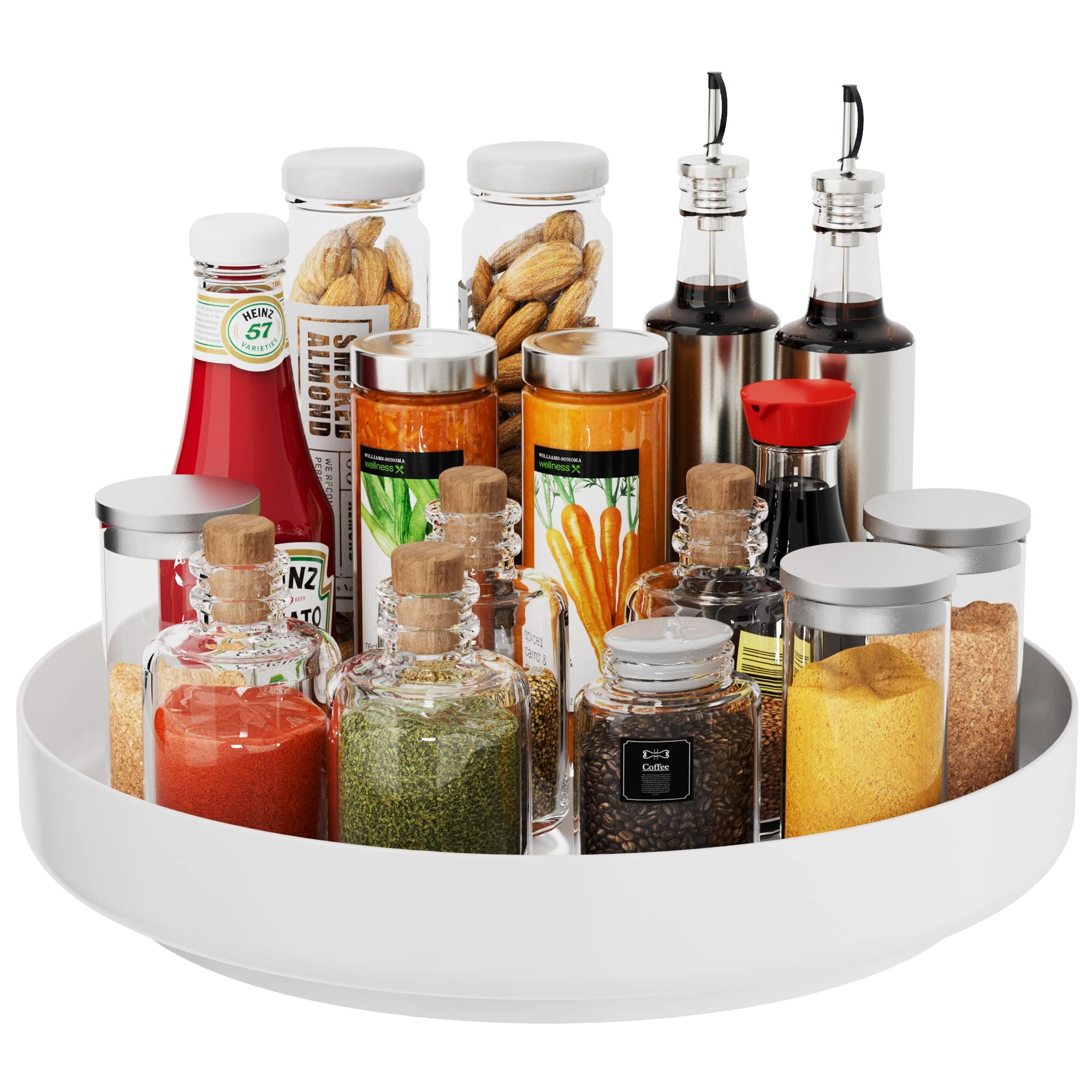 Ovicar 13-inch metal Lazy Susan front view for easy reach and organized storage