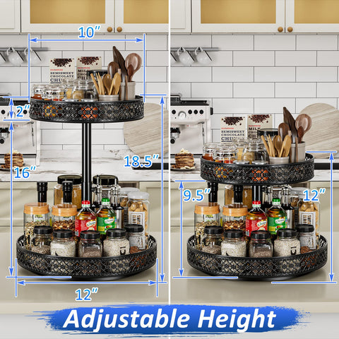 OVICAR Lazy Susan 360-degree rotation provides easy reach in deep cabinets.