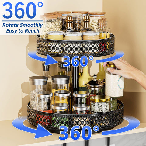 OVICAR Lazy Susan adjustable height from 8 to 16 inches fits tall bottles.