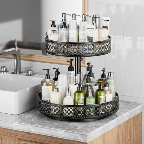 OVICAR rotating organizer with large base and anti-slip pads for stability.