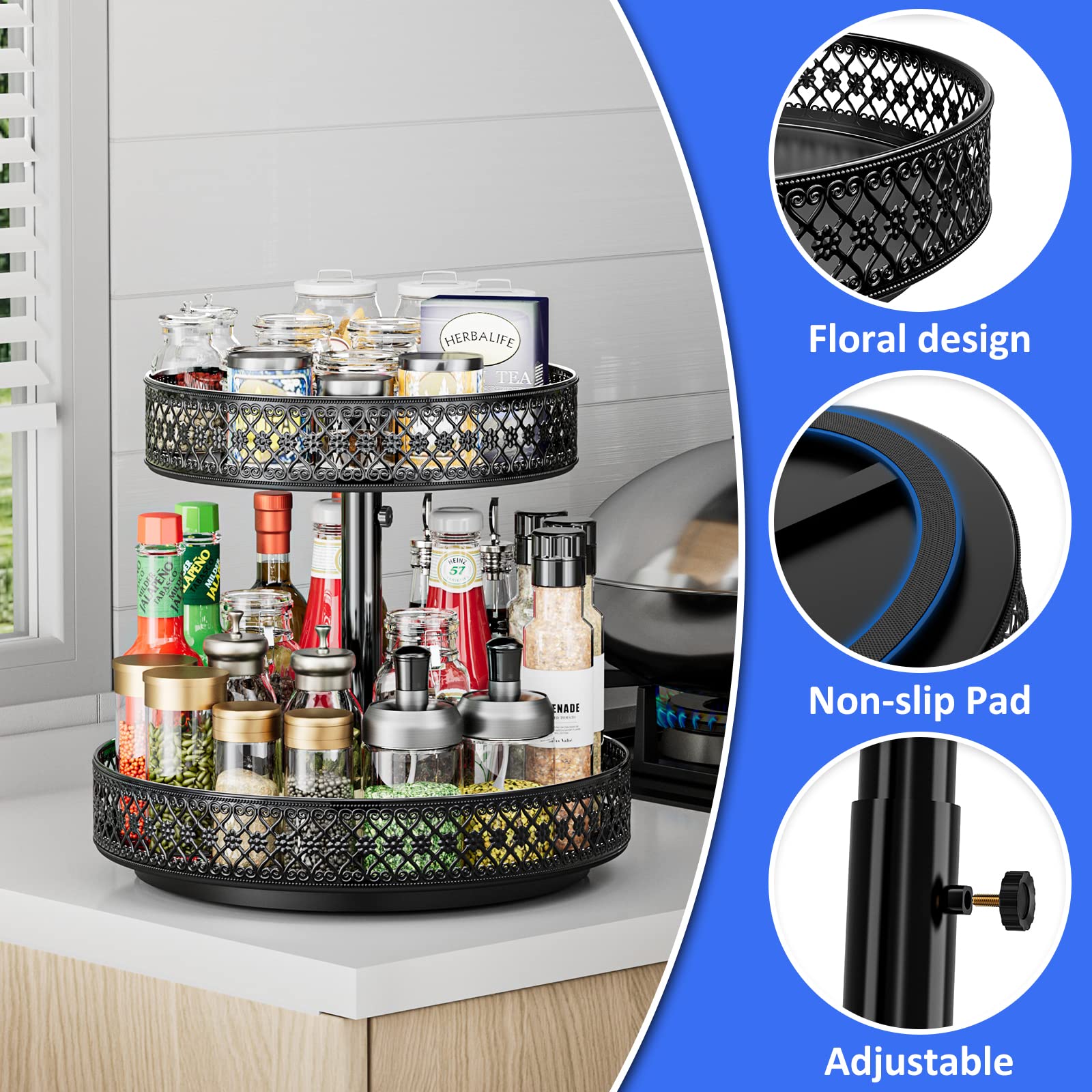 OVICAR metal construction is anti-rust and durable for daily kitchen use.