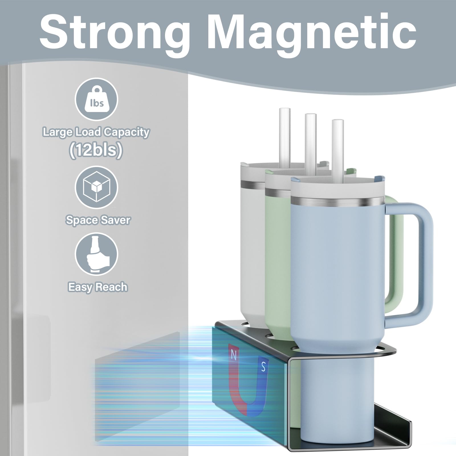 OVICAR cup organizer with magnets keeps Yeti tumblers organized and accessible