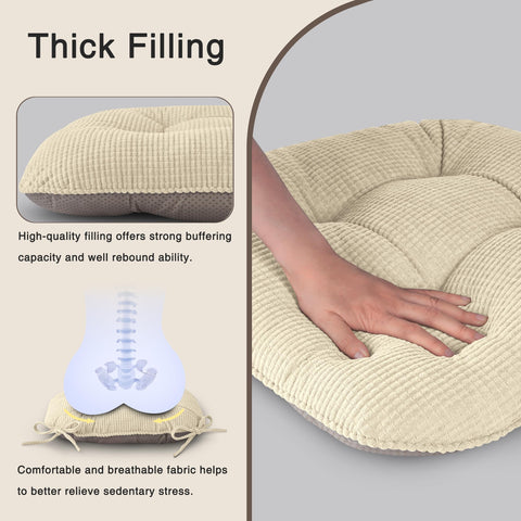 OVOV cushion uses secure straps to stay in place on any chair.
