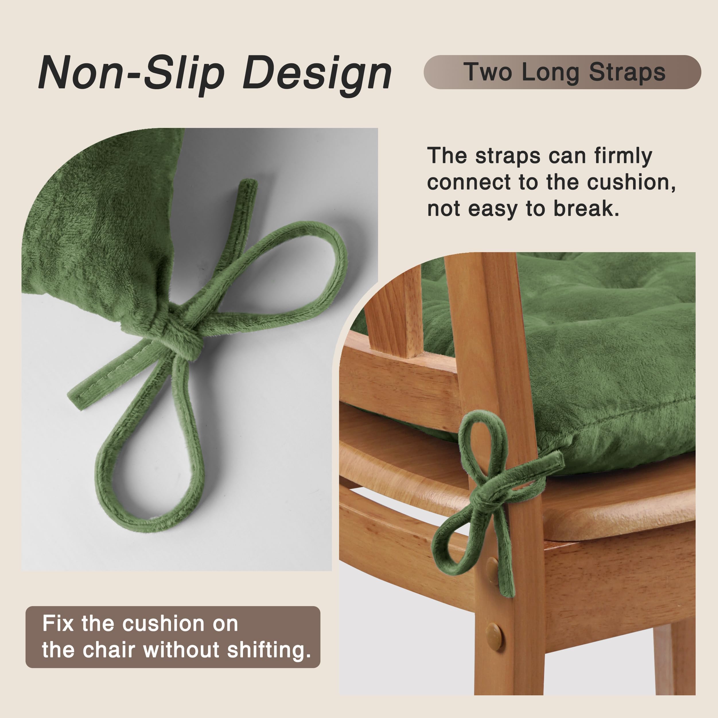 OVOV chair cushion strap-system demonstrates secure fit and prevents slipping.