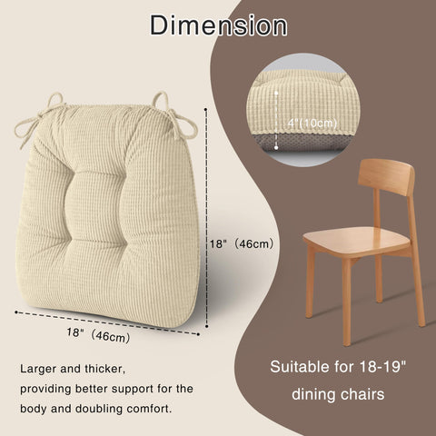 OVOV dining chair cushion in breathable fabric for year-round comfort.