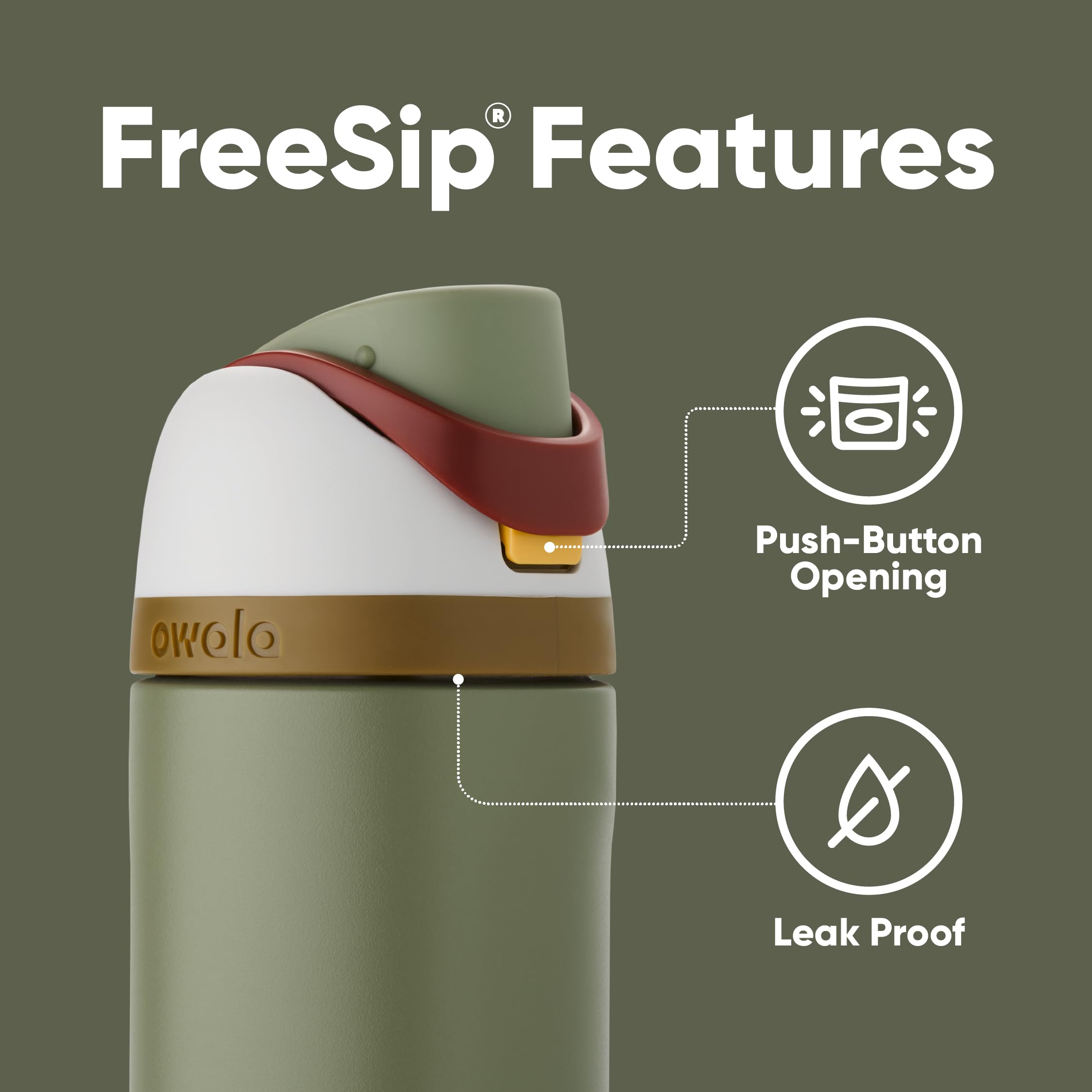 Owala Boba Fett FreeSip straw focus for convenient sipping during workouts.