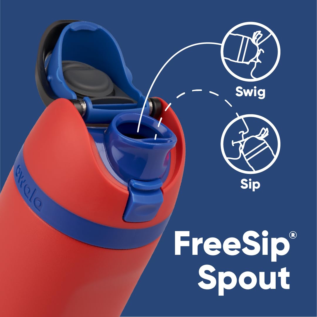 Owala Marvel Spiderman FreeSip straw allows upright sipping for convenient hydration.