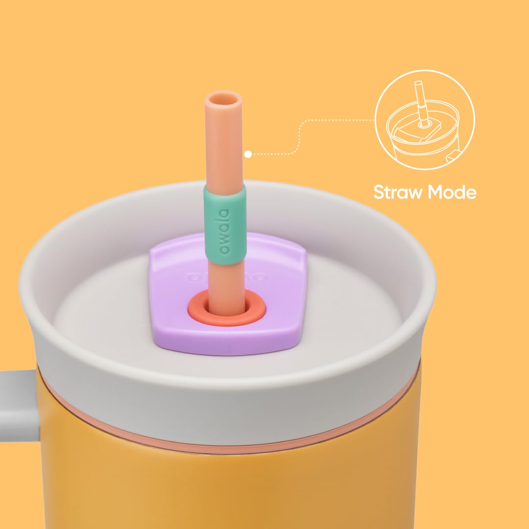 Owala removable-straw detail enabling sip or swig.